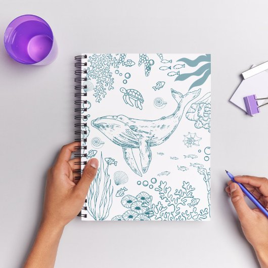 Carnet La vie marine dessinée à la main