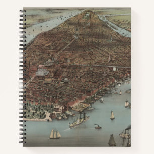 Carnet La ville de New York   1883 (Lithographie couleur)
