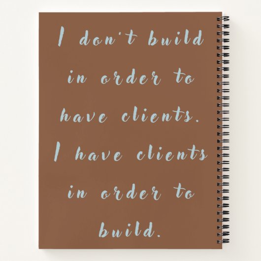 Carnet La vision de l’architecte : construire pour inspir (Dos)