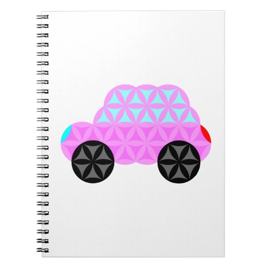 Carnet La Voiture De Vie - Formes Sacrées A3.Rose. (Devant)