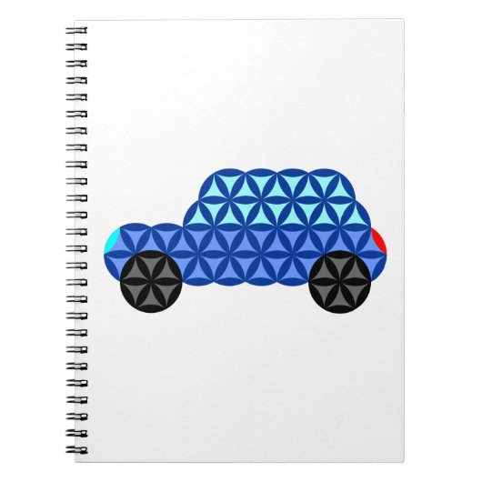 Carnet La Voiture De Vie - Formes Sacrées B1, Bleu. (Devant)