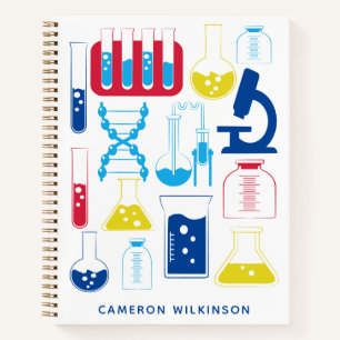 Carnet Laboratoire de chimie des sciences amusantes Bleu 