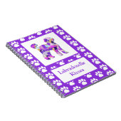 Carnet Labradoodé mignon chien Silhouette Paw Purple PY&B (Côté Droit)