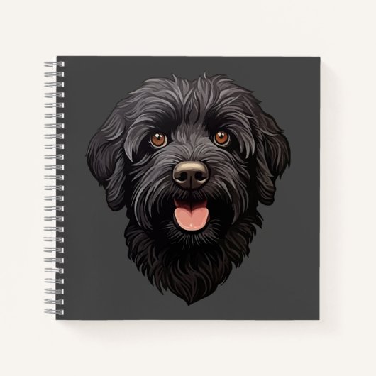Carnet Labradoodle Chien Noir (Devant)