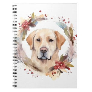 Carnet Labrador Christmas Wreath Festive Pup