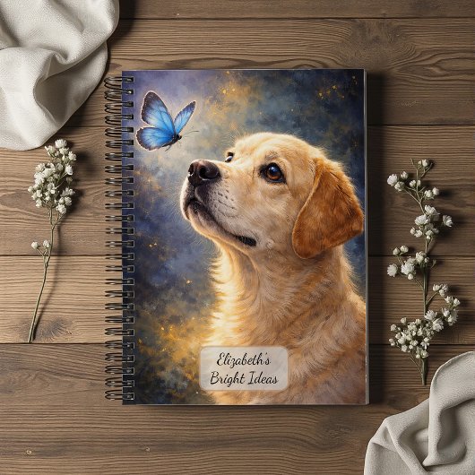 Carnet Labrador et Papillon Bleu