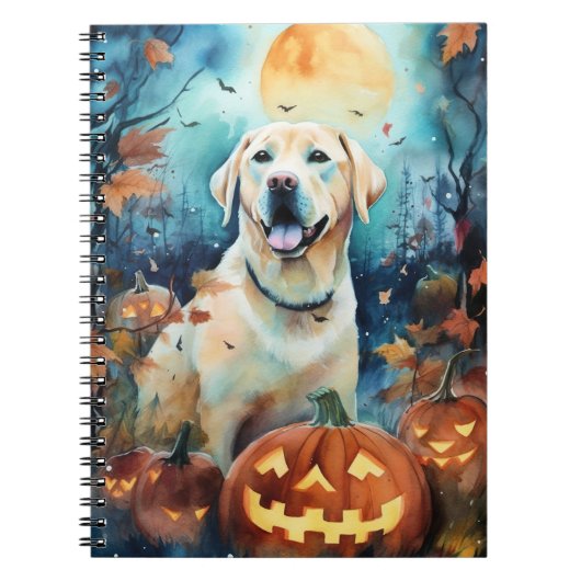 Carnet Labrador Halloween avec la peur Citrouille (Devant)
