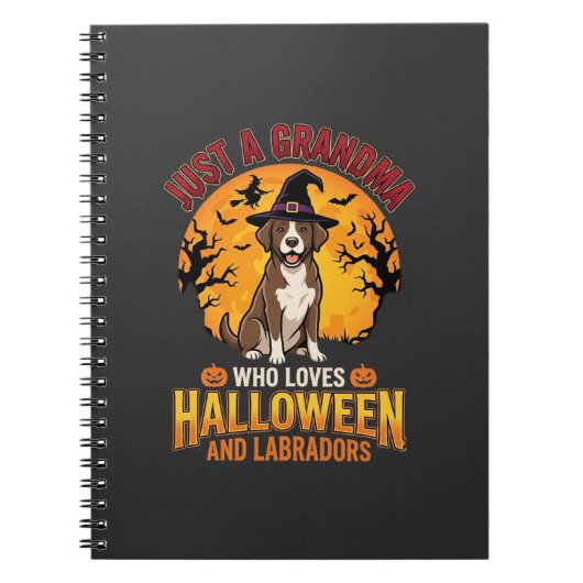 Carnet Labrador Halloween Grand-mère Conception de chien_ (Devant)