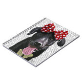 Carnet Labrador Noir Avec Bois Rouge Sur La Tête (Côté gauche)