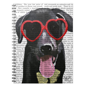 Carnet Labrador noir avec des lunettes de soleil de coeur