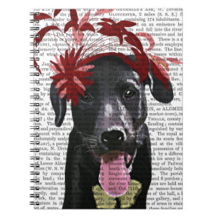 Carnet Labrador Noir Avec Fascinateur Rouge