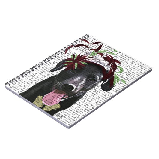 Carnet Labrador Noir Avec Fascinateur Vert (Côté gauche)