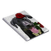 Carnet Labrador noir avec Rose (Côté Droit)