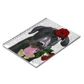 Carnet Labrador noir avec Rose (Côté gauche)