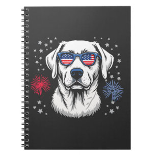 Carnet Labrador patriotique avec lunettes de soleil USA