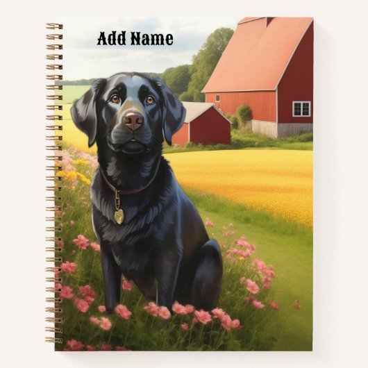 Carnet Labrador Retriever à la ferme (Devant)