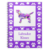 Carnet Labrador Retriever Chien Silhouette Paw Purple PY& (Devant)