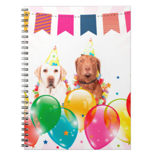 Carnet Labrador Retriever Dog Balloons Anniversaire