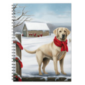 Carnet Labrador Retriever Dog in Snow Christmas (Devant)