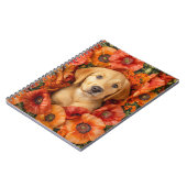 Carnet Labrador x Chiot doré collé dans des coquelicots (Côté gauche)