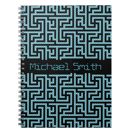 Carnet Labyrinthe bleu et noir (Devant)