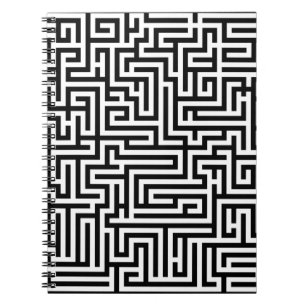 Carnet Labyrinthe en noir et blanc