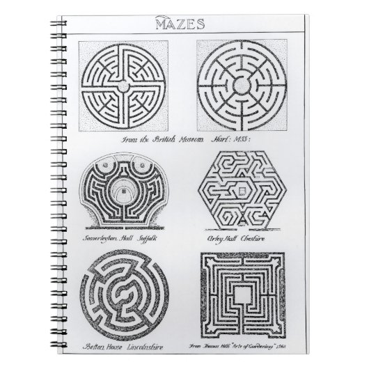 Carnet Labyrinthes, c.1900 (gravure) (photo de b/w) (Devant)