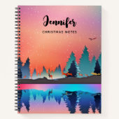 Carnet Lac d'hiver pittoresque avec Cerf (Devant)