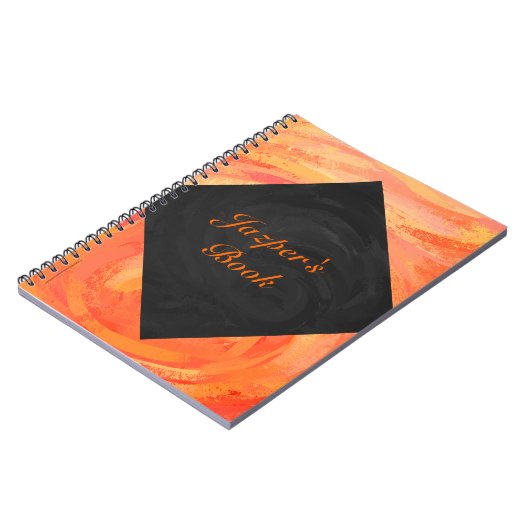Carnet Lac Fire Orange et Monogramme noir (Côté gauche)