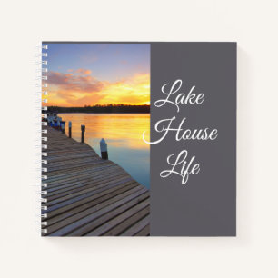 Carnet Lac House Life Coucher de soleil, Cadeau Calme de
