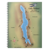Carnet Lac Malawi, carte de voyage affiche impression (Devant)