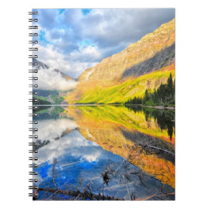 Carnet Lac medicine du stimulant deux au lever de soleil