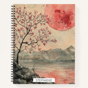 Carnet Lacs de la Lune Cramoisie Lavis à l'Encre