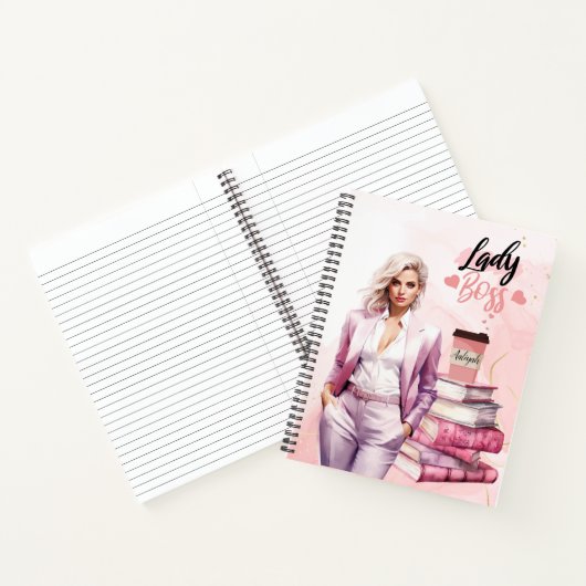 Carnet Lady Boss femme d'affaires rose (Intérieur)