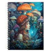 Carnet Lady Et Champignons Surreal Imaginaire Art (Devant)