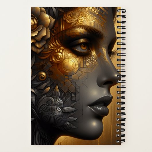 Carnet Lady in Gold Ethereal Art Personnalisé (Verso)