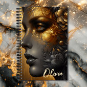 Carnet Lady in Gold Ethereal Art Personnalisé