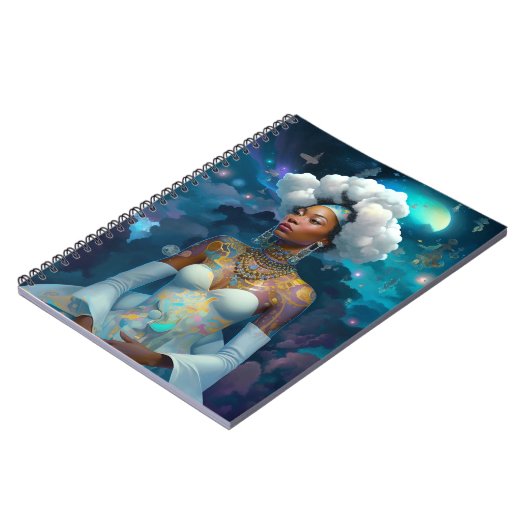 Carnet Lady In Surreal World Art Cosmique Africain-Améric (Côté gauche)