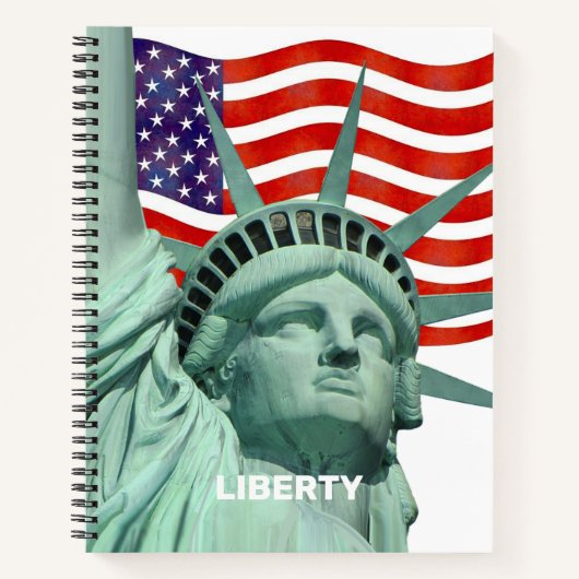 Carnet Lady Liberty et drapeau américain (Devant)