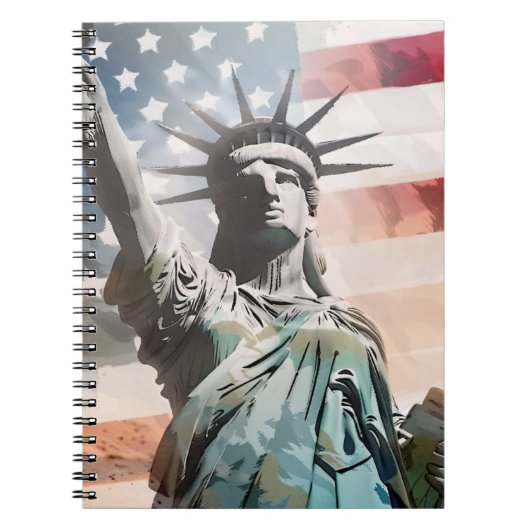Carnet Lady Liberty et le drapeau américain (Devant)