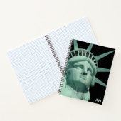 Carnet Lady Liberty et monogramme sur fond noir (Intérieur)
