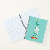Carnet Lady Liberty et monogramme sur sarcelle clair (Intérieur)