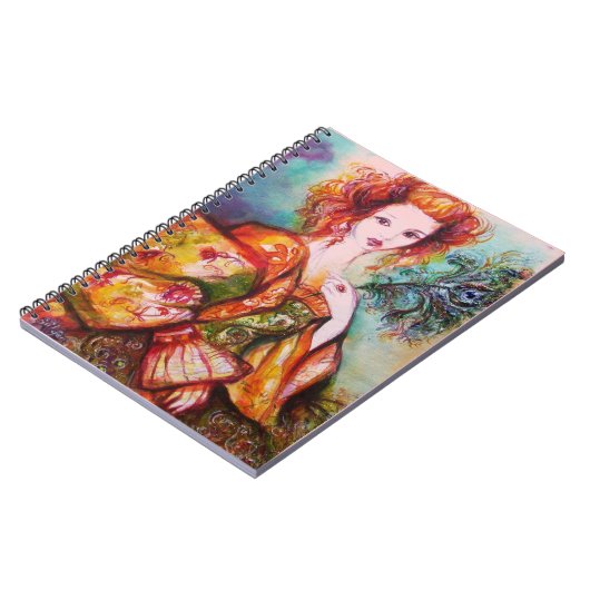 CARNET LADY ROMANTIQUE AVEC PÂTE EN PEACOCK (Côté gauche)