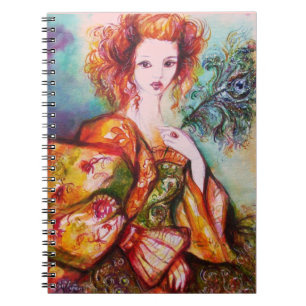 CARNET LADY ROMANTIQUE AVEC PÂTE EN PEACOCK