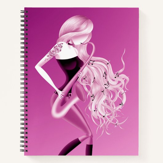 Carnet Lady Saxophoniste (Devant)