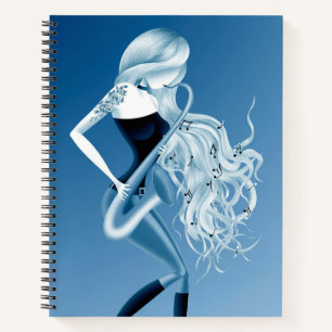 Carnet Lady Saxophoniste Musicienne Moody Blues