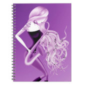 Carnet Lady Saxophoniste musicienne violette (Devant)