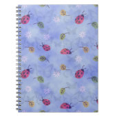 Carnet Ladybirds and Falling Leaves Blue Pattern (Devant)