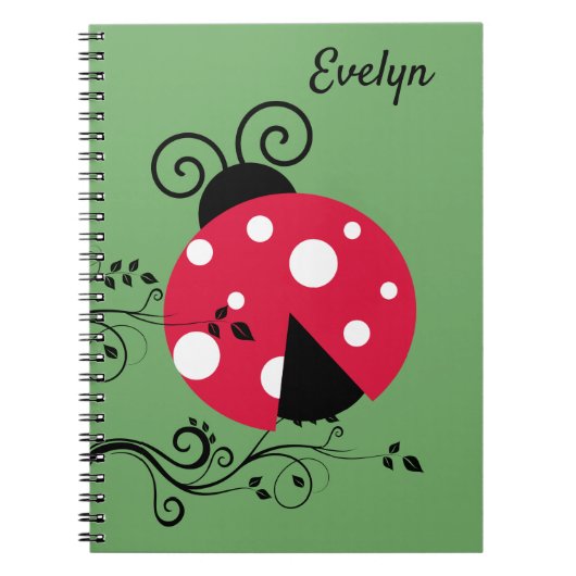 Carnet Ladybug de la dame personnalisée (Devant)