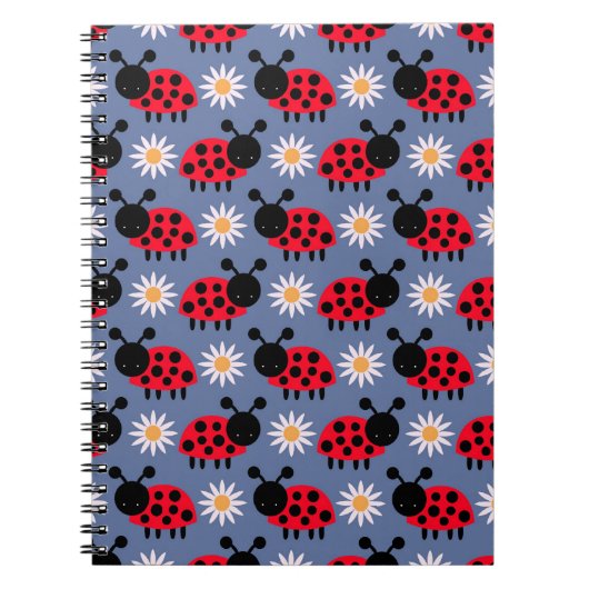 Carnet Ladybugs and Daisies Pattern (Devant)